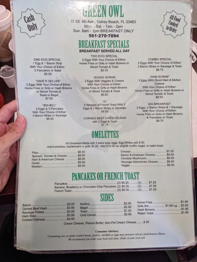 Green Owl Restaurant Menu image 3